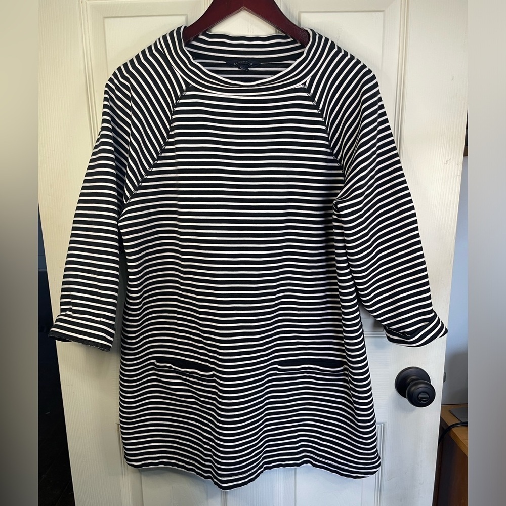 Land End 3/4 length sleeve with strips sweatshirt.